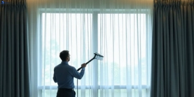 Commercial curtain steam cleaning service lyons hotels offices