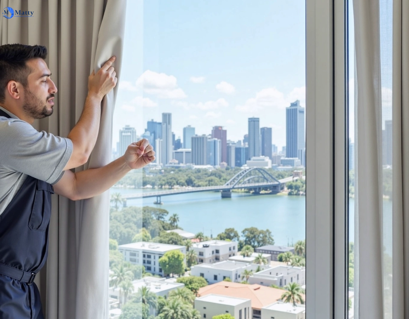 Professional curtain steam cleaning service lyons QLD by Matty Curtain Cleaning